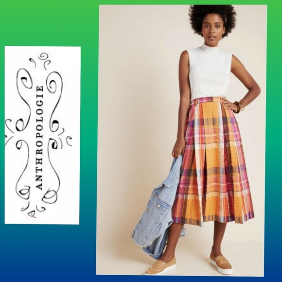 Anthropologie Dresses & Skirts - ✅️ Anthropologie Maeve Pippa plaid Pleated Skirt
